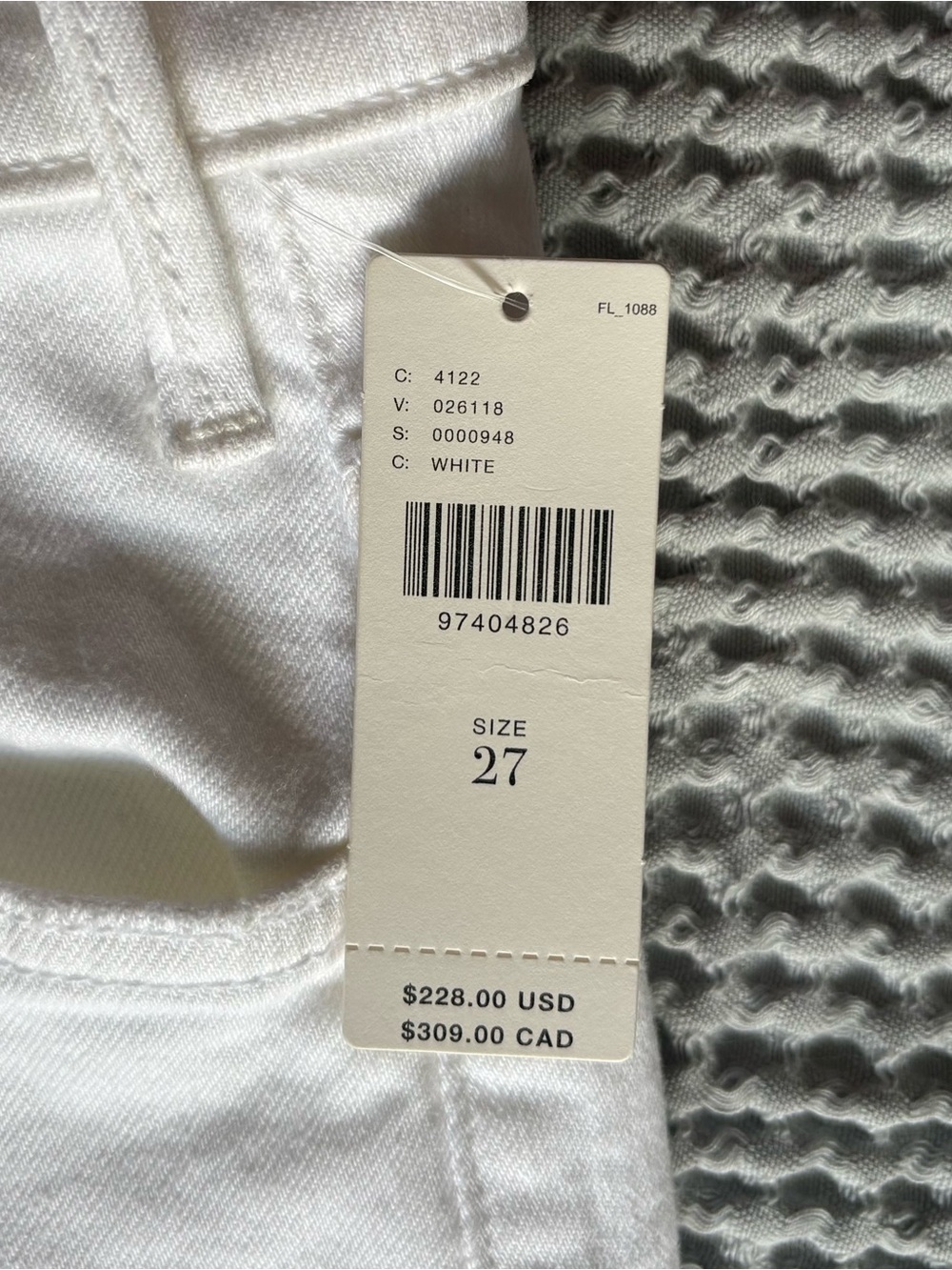 MOTHER The Hustler Ankle Fray Jeans White NWT Sz 27 - Picture 8 of 14